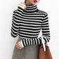 Slim Fit Striped Sweater Winter Pullover Turtleneck Knitted Bottoming Shirt Thickened