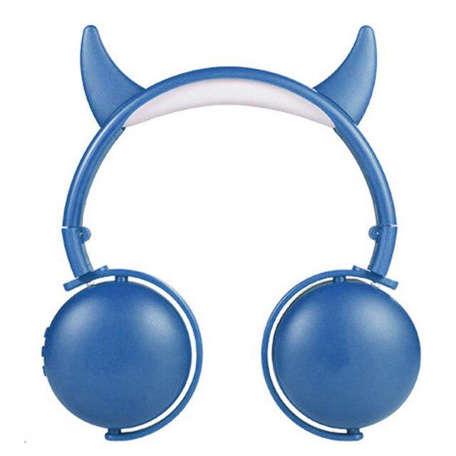 Cat Ear Little Evil Antler Noise Reduction Headphone Bluetooth 5.0 Young People Kid Headset with Mic