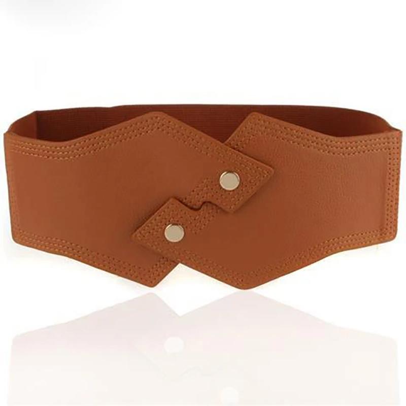 Women's Wide-waisted Outer Belt with A Belted Waist and A Shirt Dress Decorated with Black and Red Elastic Bands Girl Belt