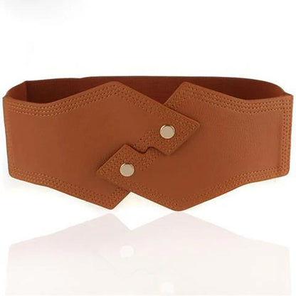 Women's Wide-waisted Outer Belt with A Belted Waist and A Shirt Dress Decorated with Black and Red Elastic Bands Girl Belt