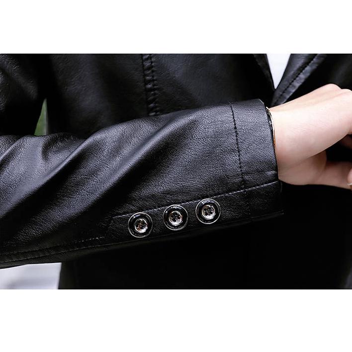 Men's Leather Jackets Slim Stand Collar Zipper Fashion Coat Motorcycle Leather Jacket Mens Coats