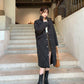 Women's Long Padded Coat Over The Knee Loose Padded Diamond Check Coat