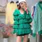 Autumn and Winter Multi-level Flared Sleeve Cake Skirt Ruffled Knitted Sweater