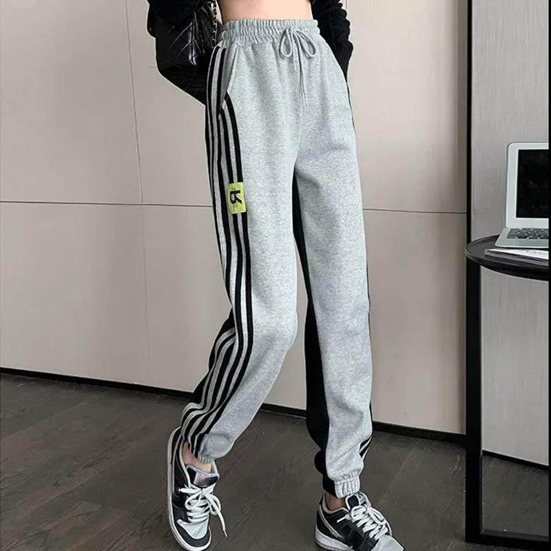 Women's Casual Sports Pants with Cotton Loose Wild Trend Student Harem Pants Autumn and Winter Beam Foot Guard Pants