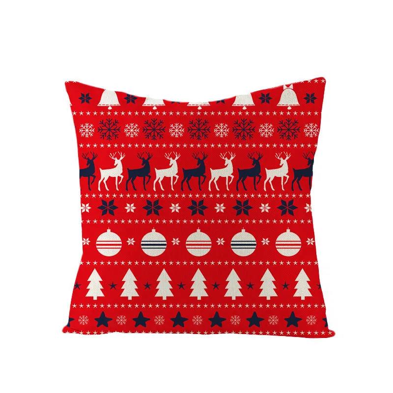 Winter New Year Christmas Pattern Creative Festival Decoration Living Room Pillow Home Decoration Sofa Pillow Cushion