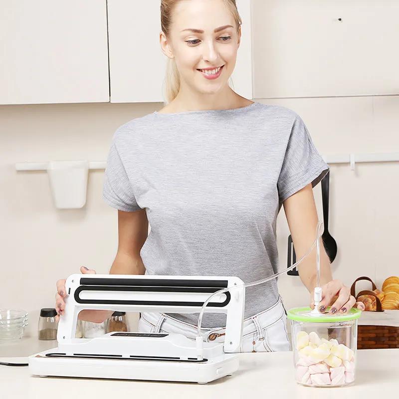 Best Kitchen Food Vacuum Sealer 220V/110V Automatic Commercial Household Food Vacuum Sealer Packaging Machine Include Bags