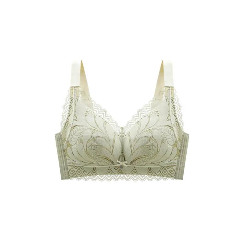 Women's Silk Underwear Without Steel Ring Gathers and Adjusts The Breasts To Prevent Sagging Ultra-thin Breathable and Light Lace and Lace Sexy Bra