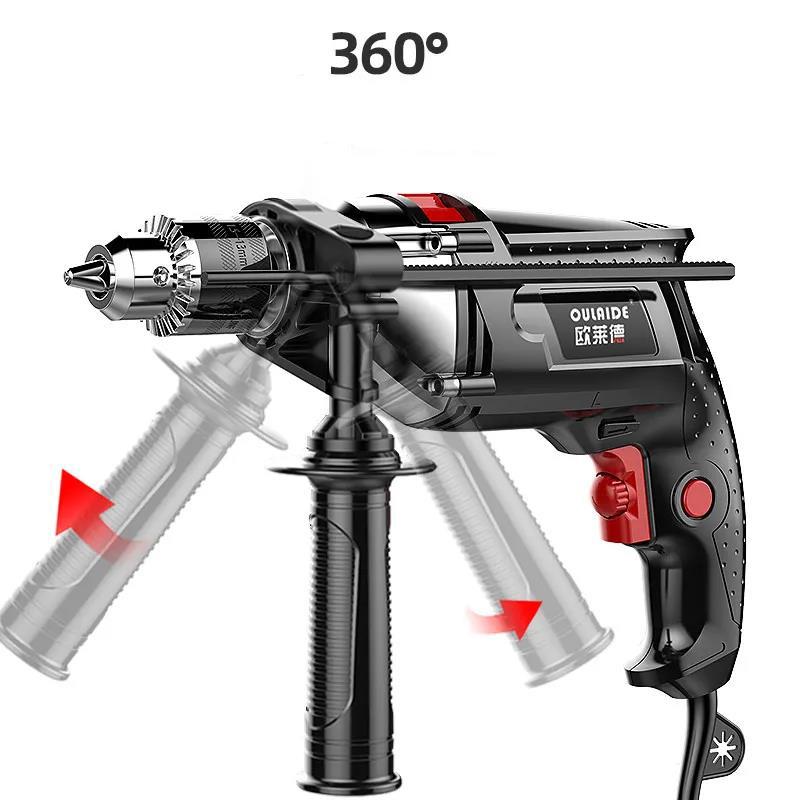 1380W Luxury Impact Drill Set Electric Screwdriver Plug-in Electric Drill for Drilling Cutting and Polishing