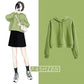 Loose Oversize Hoodies Woman Sweatshirt  Female Hoodies Short Sweat-shirts