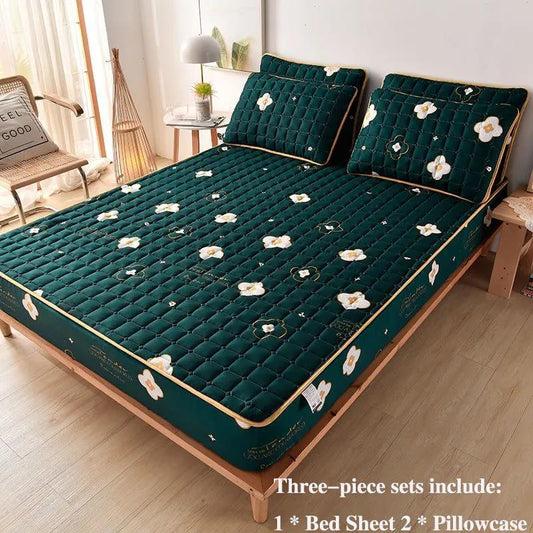 Bed Sheet Thick Bed Cover Three-piece Field Windmover Bed Sheet Pillow Sleeve Mat Mattm Sleeve Protective Cover