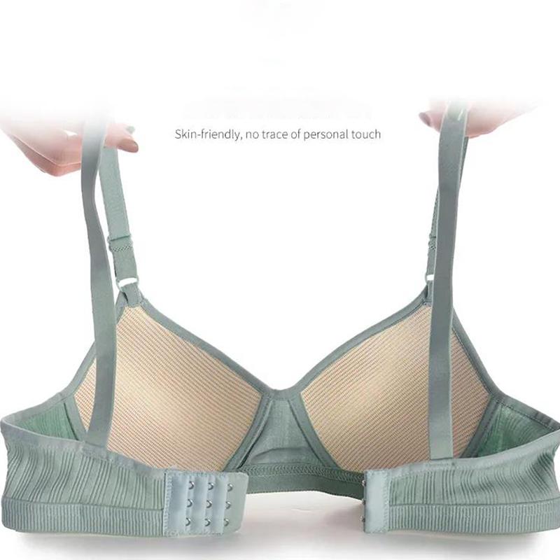 Cotton Underwear Women No Steel Ring Ab Cup Bra Small Size Thin Section Gather Anti-sagging Fabric Light and Breathable