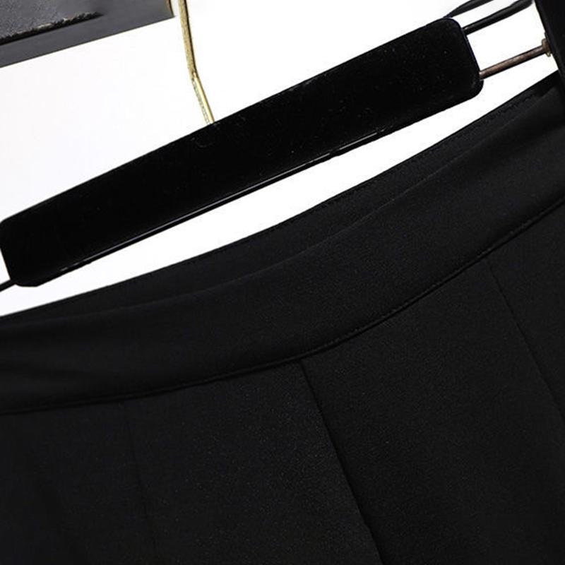 Women's Black-and-white Stitching Color Suit Loose Cover Meat Was Thin Trousers Long Sleeve Two-piece Suit Temperament Lady Style