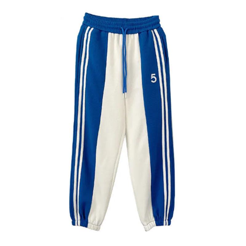 Sports Pants Women's Spring and Autumn Style Stitching Design Sense High Street Sweatpants Elastic Waist All-match Casual Slimming