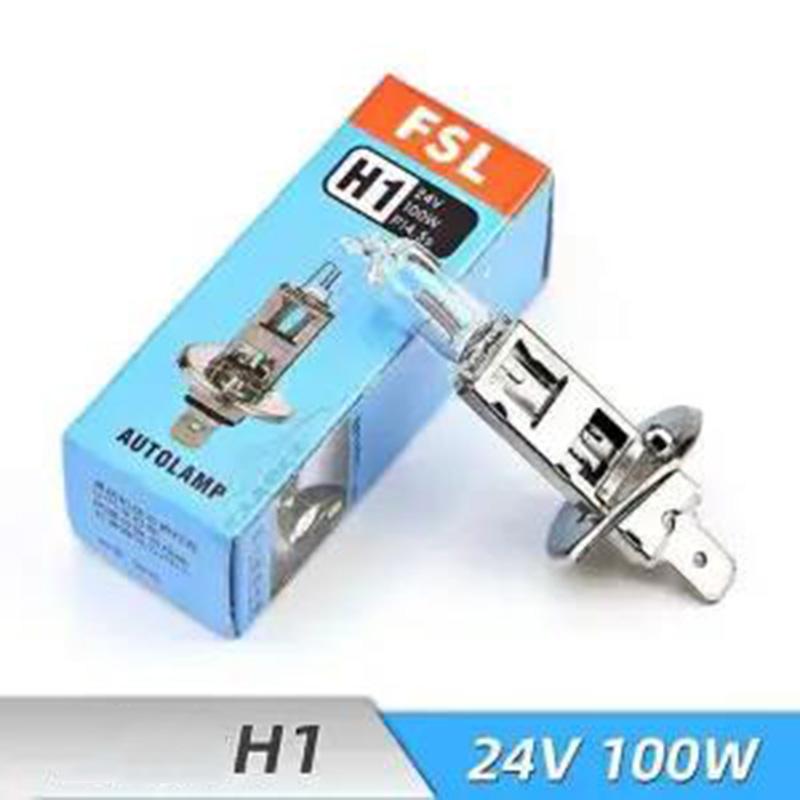 Lighting Car Lights H1 H4 H7 H3 12V/24V 100W Halogen Headlights H Super Bright 100W High Beam and Low Beam Bulb Spotlight White