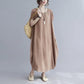 Simple Style Summer Polyester-cotton Sleeveless Dress Plus Size Women's Retro Solid Color Slim Long Dress Loose Robe