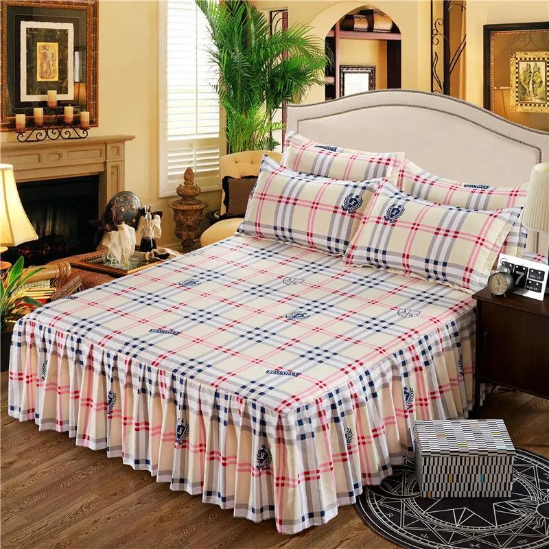 Dust-proof Simmons Protective Sleeve Twill Sanding Bed Skirt Anti-slip Bedspread Thicken Korean Wedding Bed Cover Bed Sheet