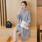 Autumn and Winter Knitted Top Long-sleeved Mid-length Sweater Solid Color Cardigan