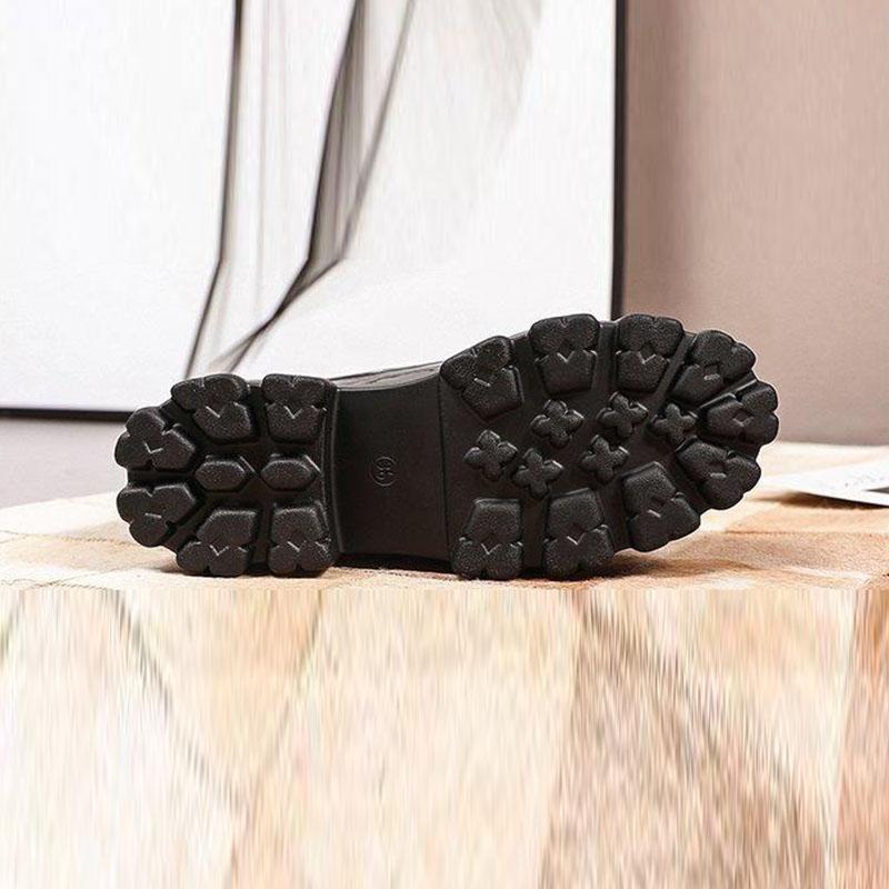 Small Leather Shoes Women's British Style Spring All-match Inner Increase Platform Shoes Women's Wedge Heel Single Shoes