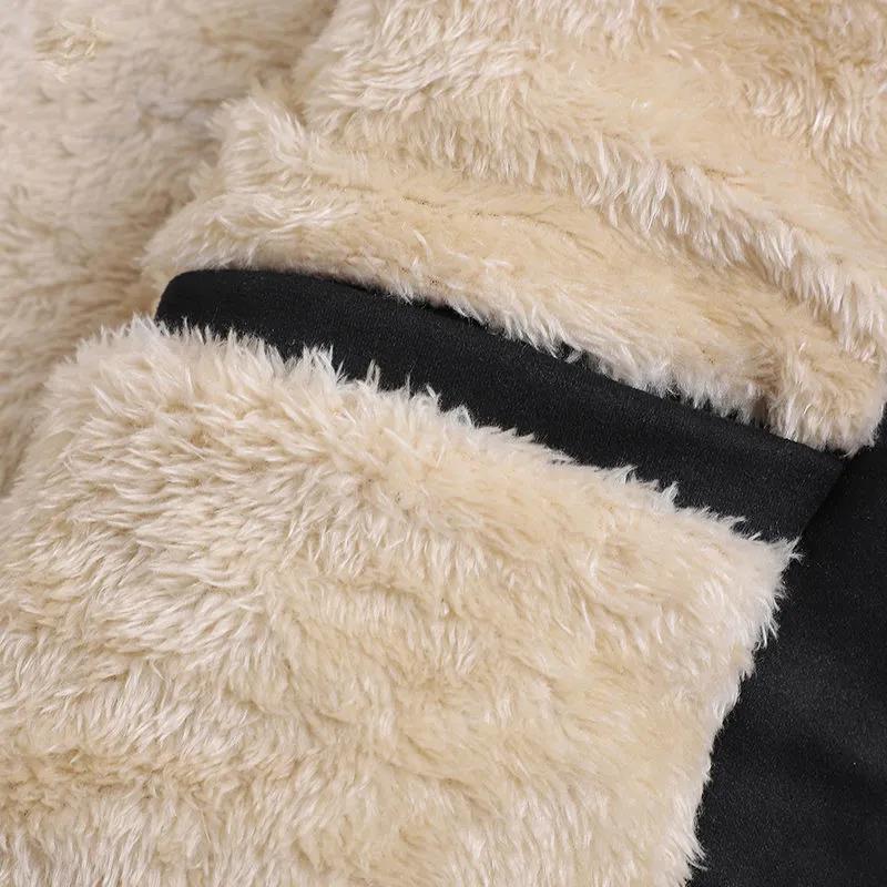 Velvet Warm Jacket Men's Fleece Thickening Casual Handsome Jacket Jacket Men's Long-sleeved Button Design Warm Cotton Clothing