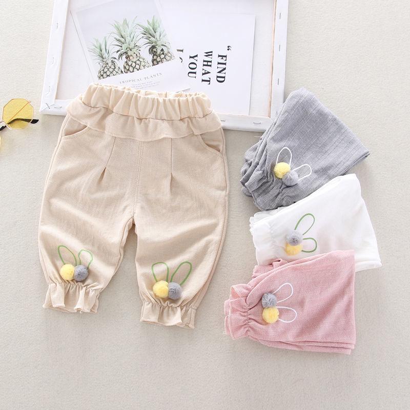 Children's Pants Summer Thin Girls' Loose Sports Pants Anti Mosquito Trousers Korean Style Casual Pants Leggings Plush Rabbit Pants