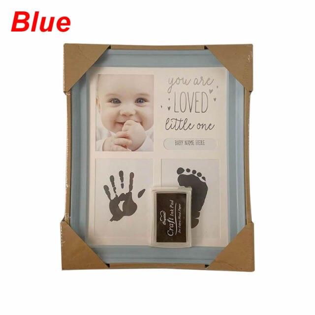 900C Newborn Hand and Foot Print Ornaments 12 Months Photo Frame with Craft Ink Pad Home Decoration Baby Kids Birthday Gift