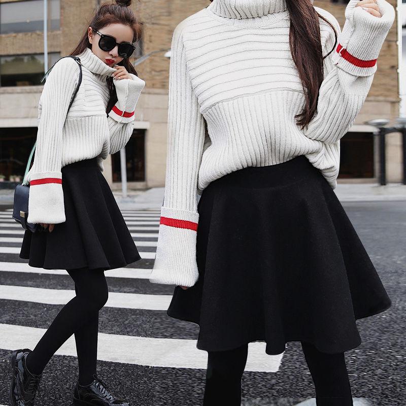 Two Layers High-waist Fairy Skirt Plus Size Short Skirt Women's A-line Skirt Tutu Pleated Skirt Anti-glare Solid Color