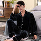 Old Velvet Pajamas Men's Autumn and Winter Long-sleeved Loose Large Size Youth Warm Home Clothes