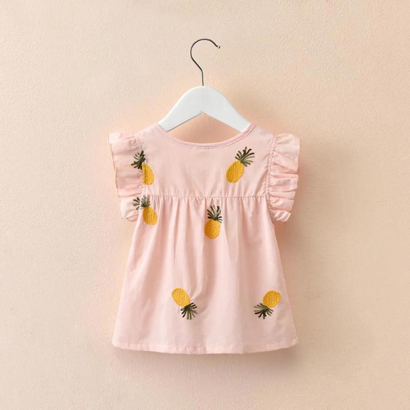 Girls' T-shirts Summer Clothes Girls Half Sleeves Children's Clothes Western Style Children's Shirts Cotton Tops