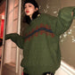 Autumn Winter  Women Fashion Sweater Casual Knitting Sweater Color Matching Round Neck Pullovers Loose Casual Long Sleeve Sweater