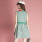 Pofulove Women O-Neck Sleeveless Striped Dress Off-Shoulder Loose A-line Dress Short Doll Dress