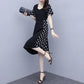 Summer Women's Fashion Polka Dot Printed Holiday Long Dress Short Sleeve Irregular O-neck Casual Baggy Maxi Dresses Plus Size