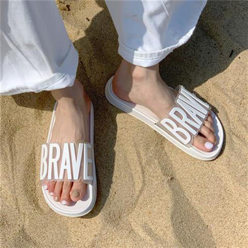 Slippers Female Summer Korean Style Fashion Indoor Home Home Non-slip Bath Sandals Outer Wear Letter Slippers