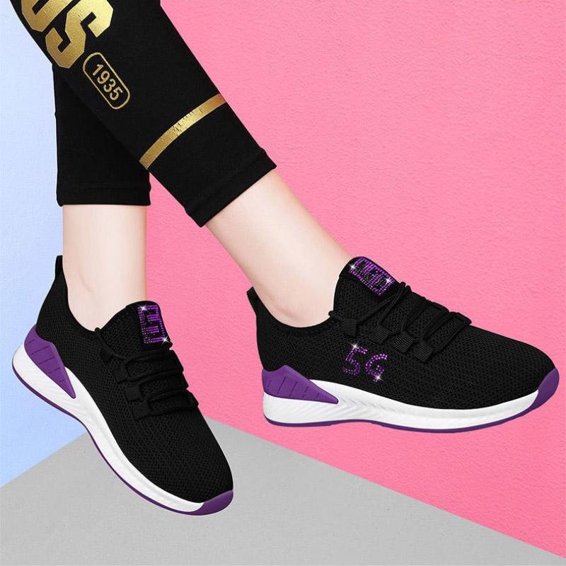 Women's Breathable Mesh Casual Sneakers Lightweight Running Shoes Comfortable Air Cushion Sports Shoes
