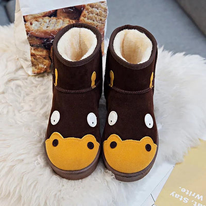 Winter Korean Flat Snow Boots Women Cute Cartoon New Short Boots Thick Waterproof Warm Cotton Shoes