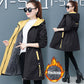 Autumn and Winter Plus Velvet Mid-length Overcoat Women's Slim  All-match Hooded Parka Jacket Female Flocking Trench Coat