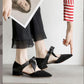 Sandals Female Summer Collocation All-match Baotou Thick with Mid-heel Student Pointed High Heels