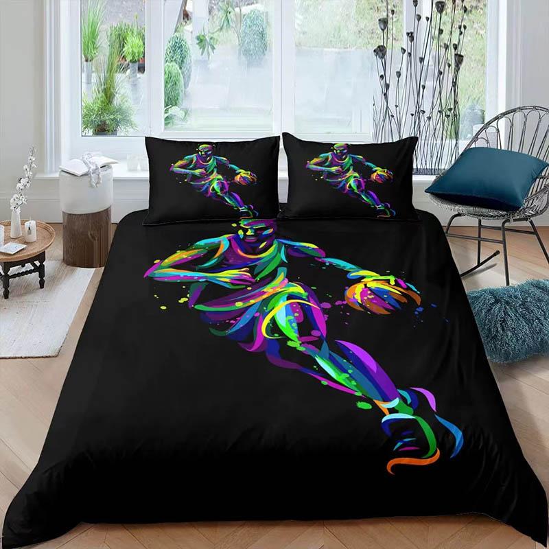 3D Print Character Football Trunk Bedding Is Set of Set of Pillow Sets of Home Supplies Bed Three-piece