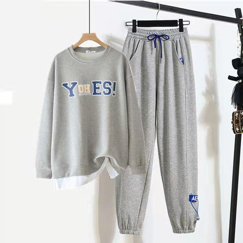Women's Hooded Sports Suit Loose Plus Size Sweater Casual Two-piece Running Fitness Suit Sports Suit for Women Gym Sets Tracksuit Active Wear