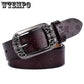 Belt New Retro Cowhide Leather Belt Women Fashion Embossing Pin Buckle Casual Jeans Wide