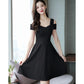 Fashion  Women's Dress Mid-length Plus Size Off-the-shoulder Dress Women's Slim A-line Pleated Dress  Summer