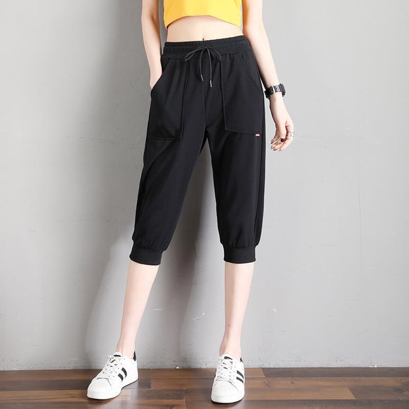 Cropped Trousers Women's Summer Dress Thin Loose and Thin Plus Size 7 Points Sports Shorts Casual Breeches Running Harem Pants