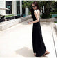 Fashion Summer Spaghetti Strap Dress Backless Elastic Cotton Long Maxi Dress Beach Party Dress