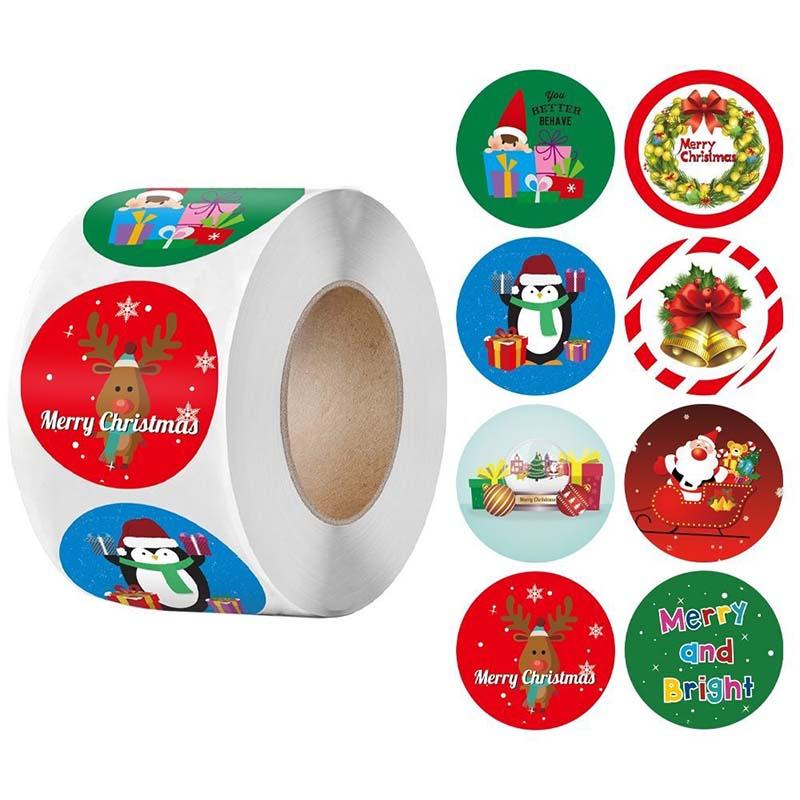 500 Christmas Stickers/roll Kindergarten Baby Bonus Stickers Students Decorate Christmas Gift Box Gift Stickers