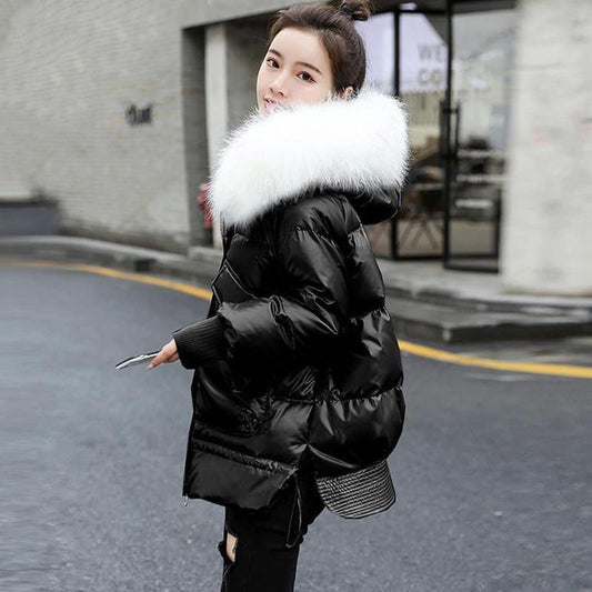 Cotton-padded Jacket Women's Short Winter Korean Style Loose Bright Face Small Down Padded Jacket