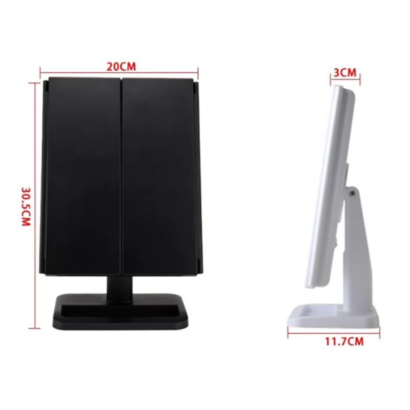 Led Make-up Mirror Magnifying Desktop with Light Dormitory Desktop Make-up Mirror Three Fold Make-up Mirror