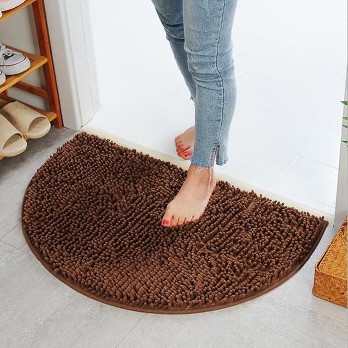 Soft Carpet Slip-resistant Bathing Room Rug Floor Door Mat Dirt Barrier Semi Circle Floor Door Cushion Mat Rug