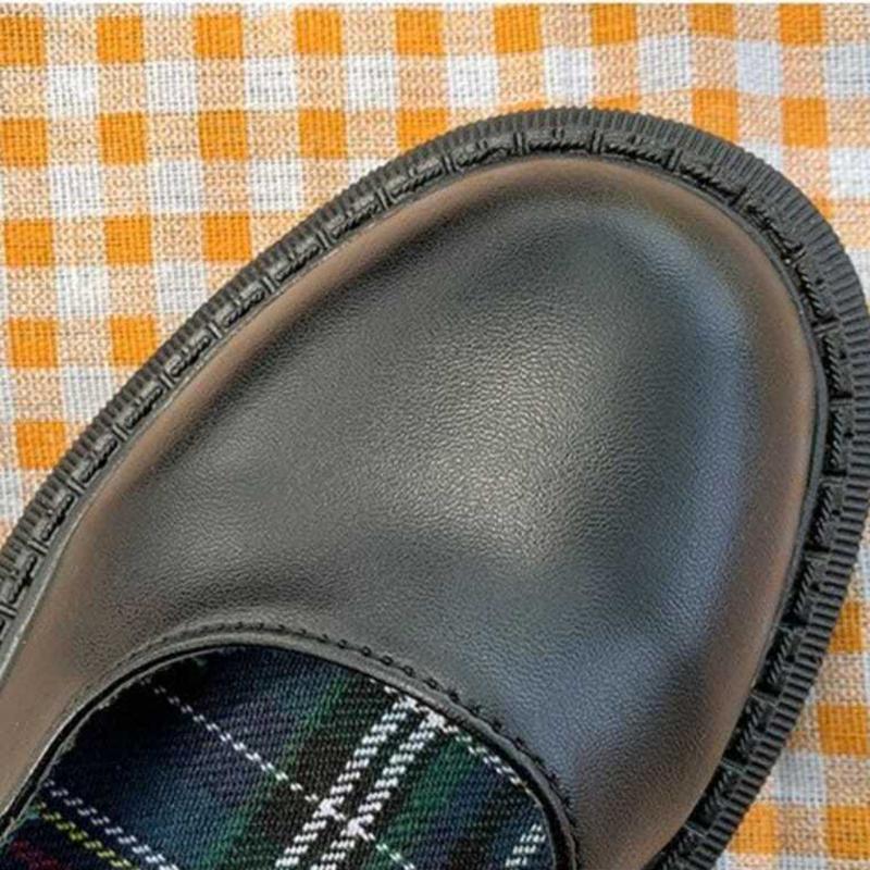 Korean Style All-match Retro British Style Leather Shoes Japanese Women's Small Leather Shoes Thick-soled Round-toe Thin Women's Shoes