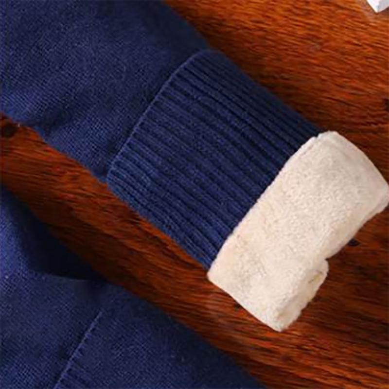 Pure Cotton Sweater Men's Striped Bottoming Sweater Long-sleeved Sweater Plus Velvet Thickening To Keep Warm