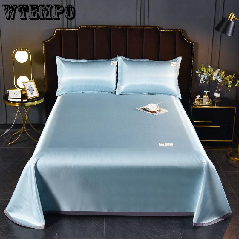 1.5m/1.8m/2m Light Luxury Ice Silk Mat Three-piece Soft Machine Washable Ice Silk Mattress Pillowcase Three-piece Set