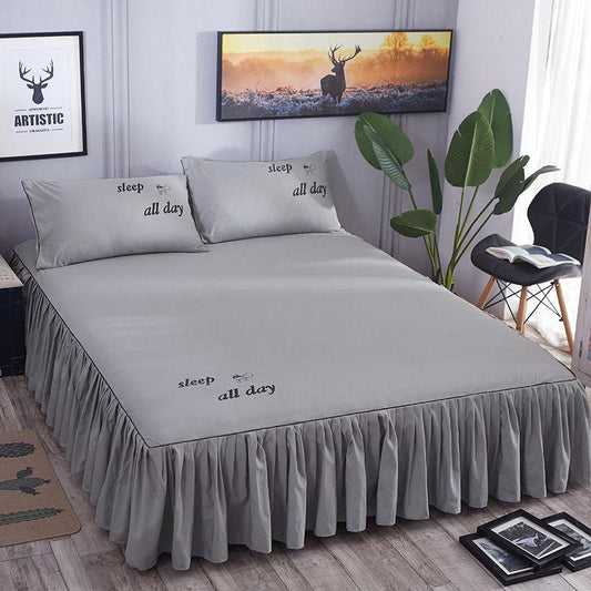 Non-slip Dust-proof Bed Sheet Protective Cover Skin-friendly Bed Skirt Bedspread Sheets